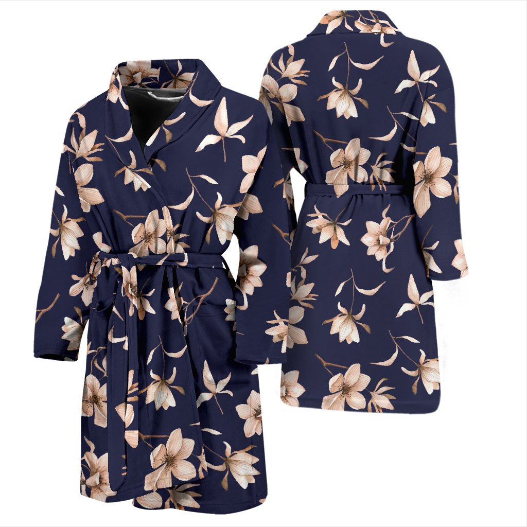 Beautiful Floral Pattern Men Bath Robe