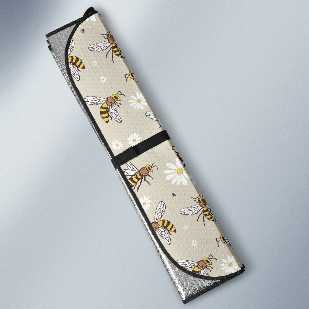 Bee Pattern Print Design 03 Car Sun Shade-JORJUNE.COM