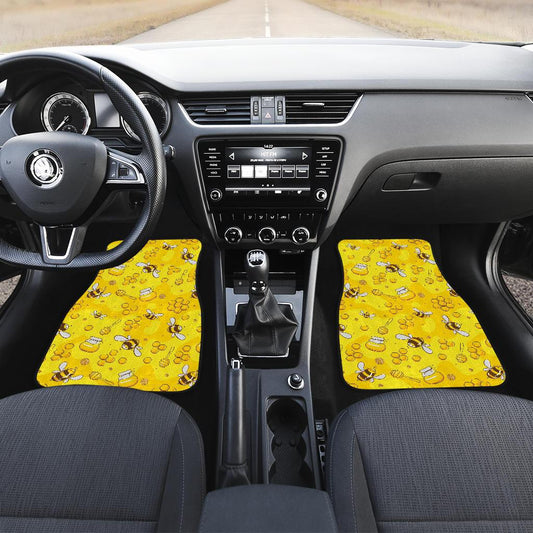 Bee Pattern Print Design BEE01 Car Floor Mats-JorJune