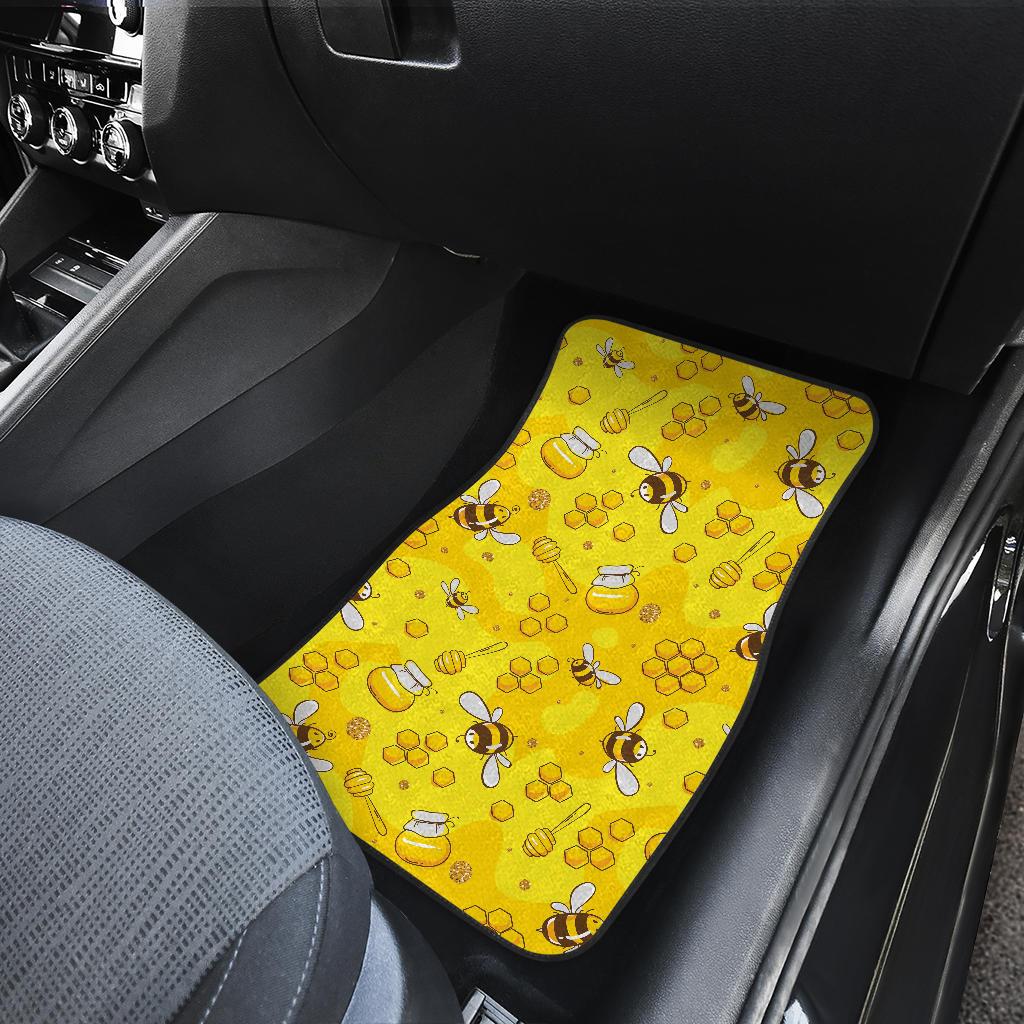 Bee Pattern Print Design BEE01 Car Floor Mats-JorJune