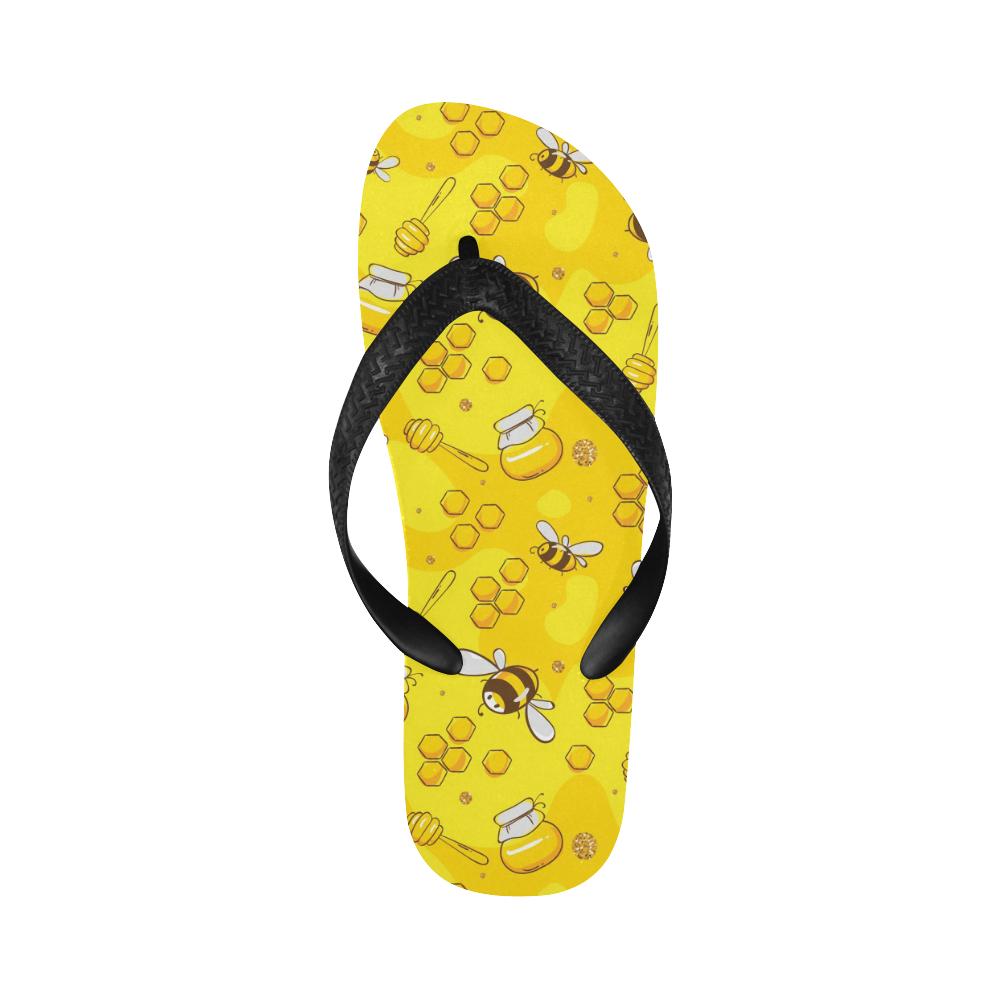 Bee Pattern Print Design BEE01 Flip Flops-JorJune