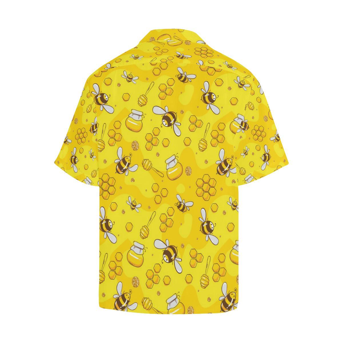 Bee Pattern Print Design BEE01 Men Hawaiian Shirt-JorJune