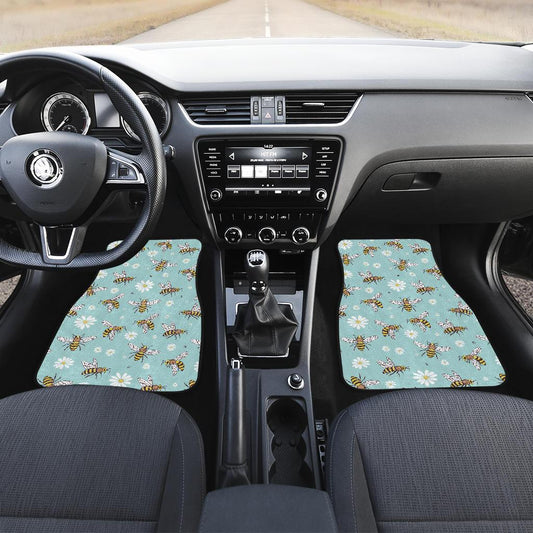 Bee Pattern Print Design BEE010 Car Floor Mats-JorJune
