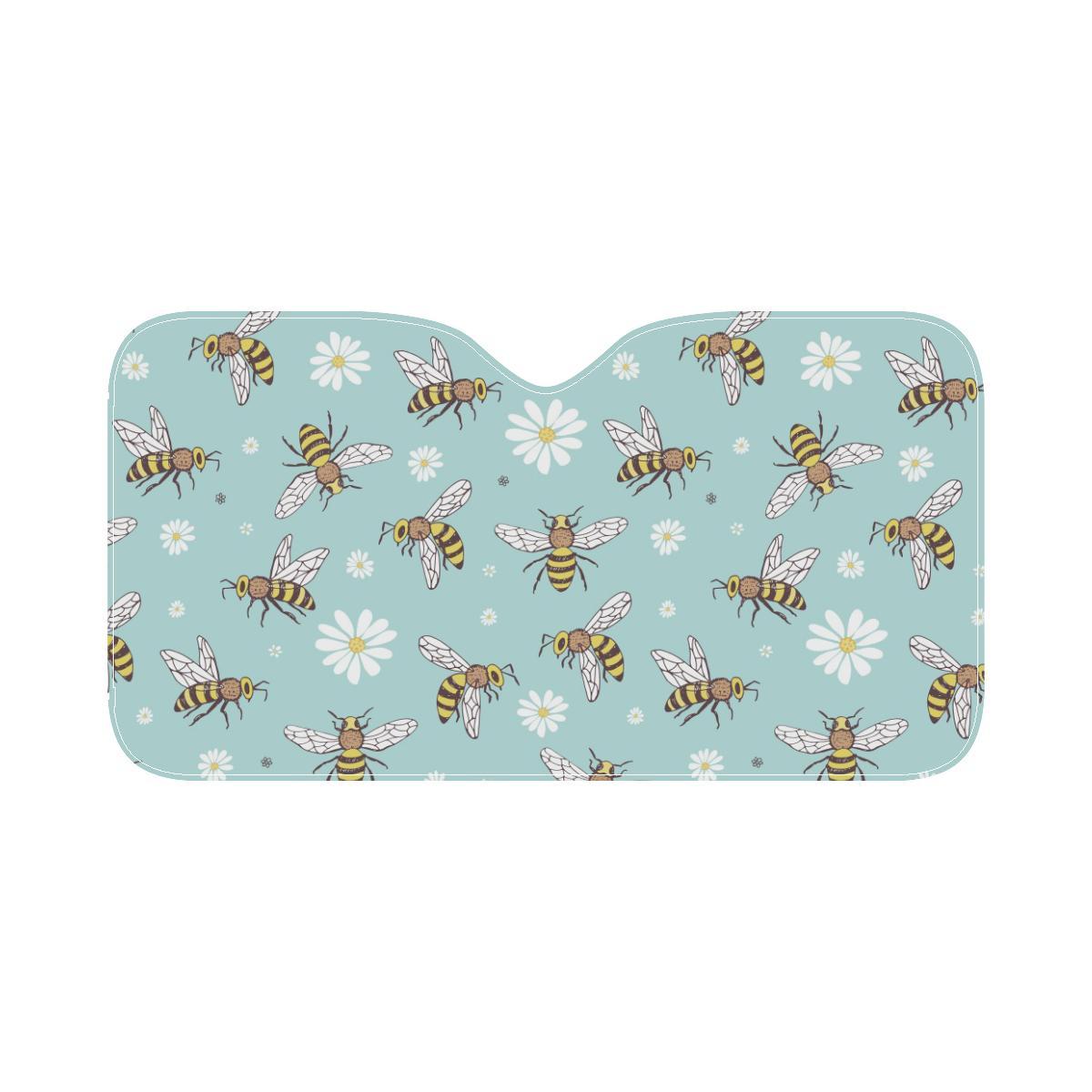 Bee Pattern Print Design BEE010 Car Sun Shade-JorJune