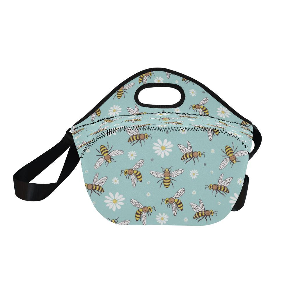 Bee Pattern Print Design BEE010 Neoprene Lunch Bag-JorJune