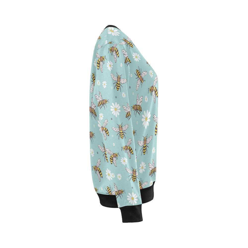 Bee Pattern Print Design BEE010 Women Long Sleeve Sweatshirt-JorJune
