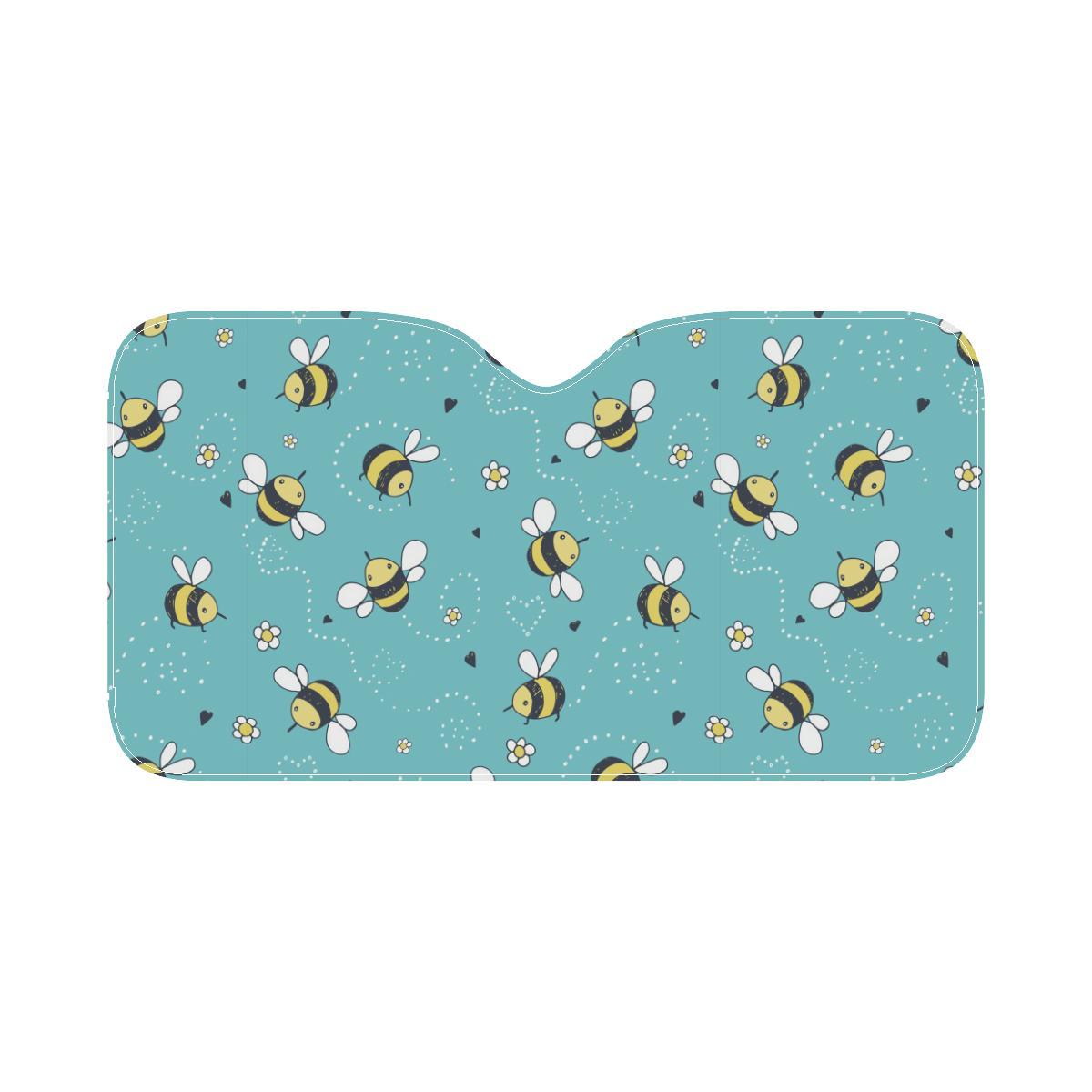 Bee Pattern Print Design BEE02 Car Sun Shade-JorJune