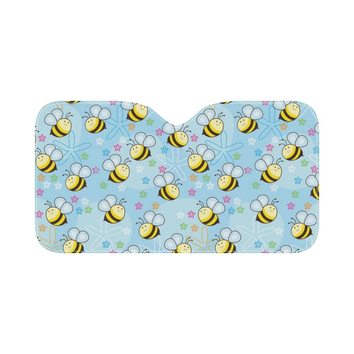 Bee Pattern Print Design BEE03 Car Sun Shade-JorJune