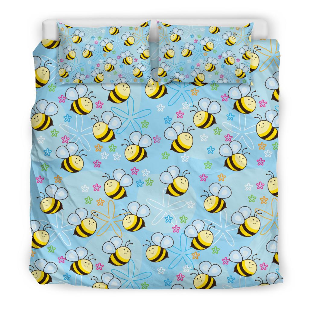 Bee Pattern Print Design BEE03 Duvet Cover Bedding Set-JORJUNE.COM
