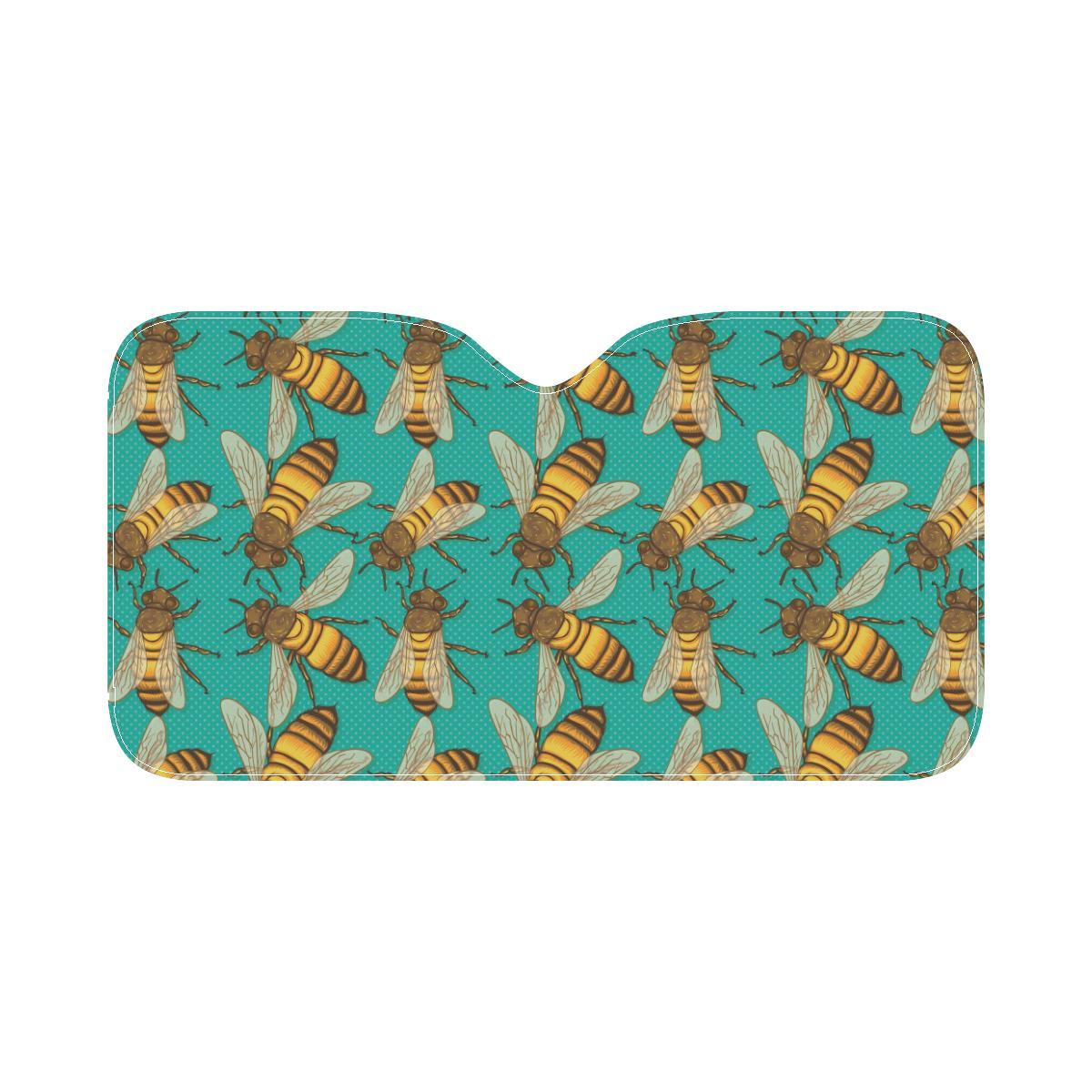 Bee Pattern Print Design BEE04 Car Sun Shade-JorJune