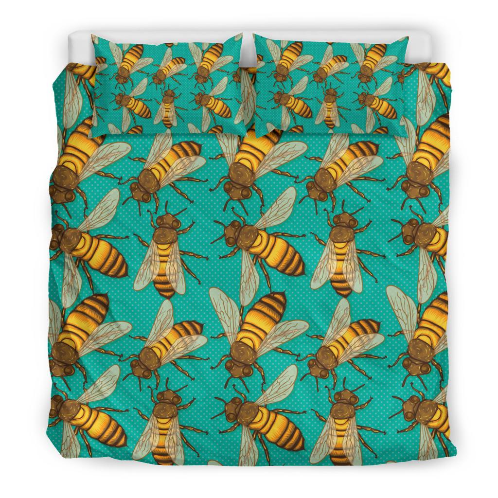 Bee Pattern Print Design BEE04 Duvet Cover Bedding Set-JORJUNE.COM