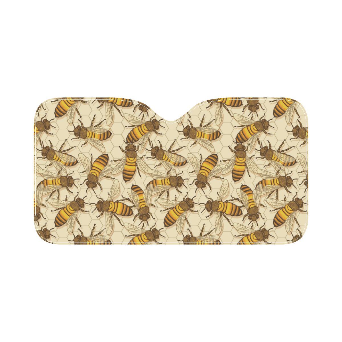 Bee Pattern Print Design BEE05 Car Sun Shade-JorJune
