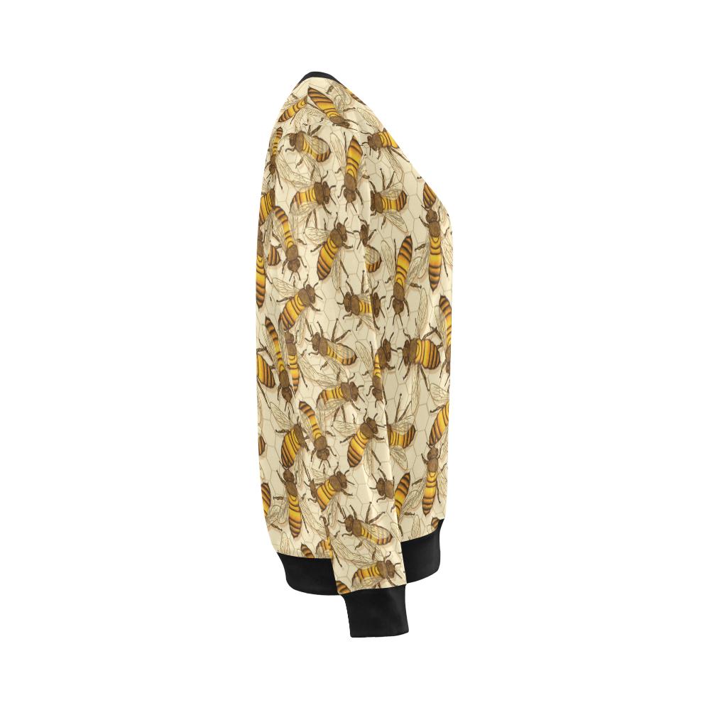 Bee Pattern Print Design BEE05 Women Long Sleeve Sweatshirt-JorJune