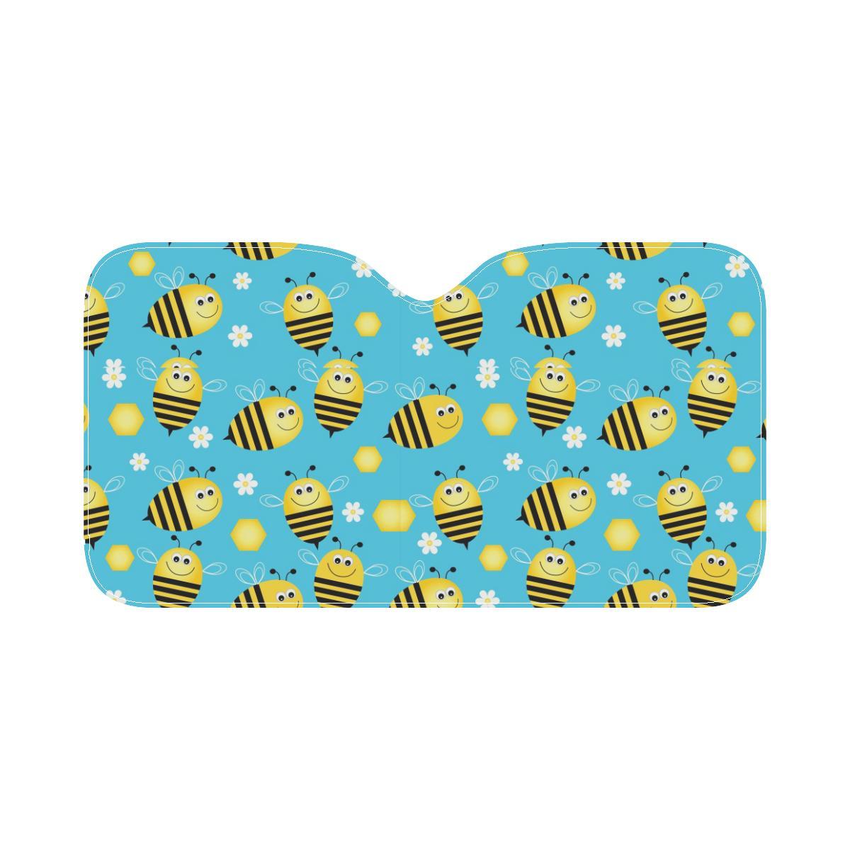 Bee Pattern Print Design BEE06 Car Sun Shade-JorJune