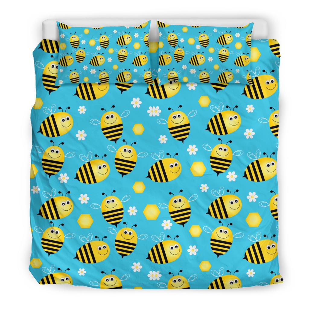 Bee Pattern Print Design BEE06 Duvet Cover Bedding Set-JORJUNE.COM