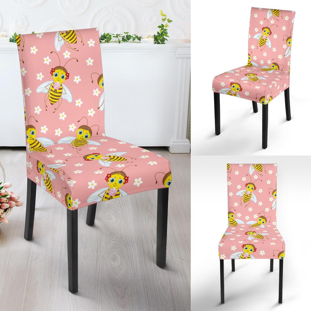 Bee Pattern Print Design BEE07 Dining Chair Slipcover-JORJUNE.COM