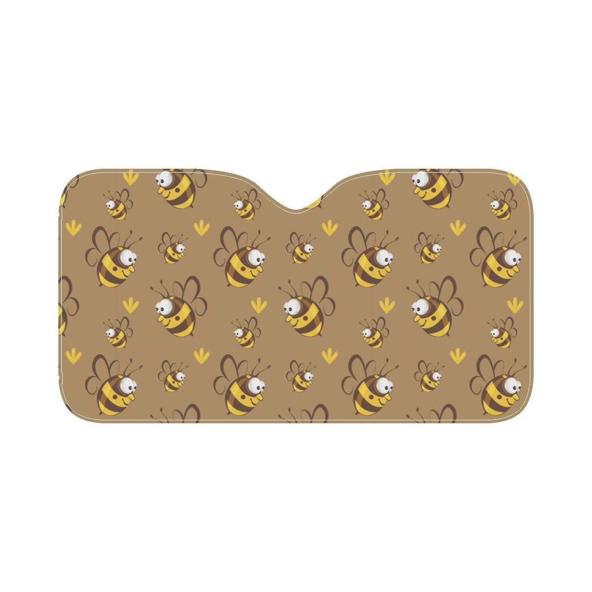 Bee Pattern Print Design BEE09 Car Sun Shade-JorJune