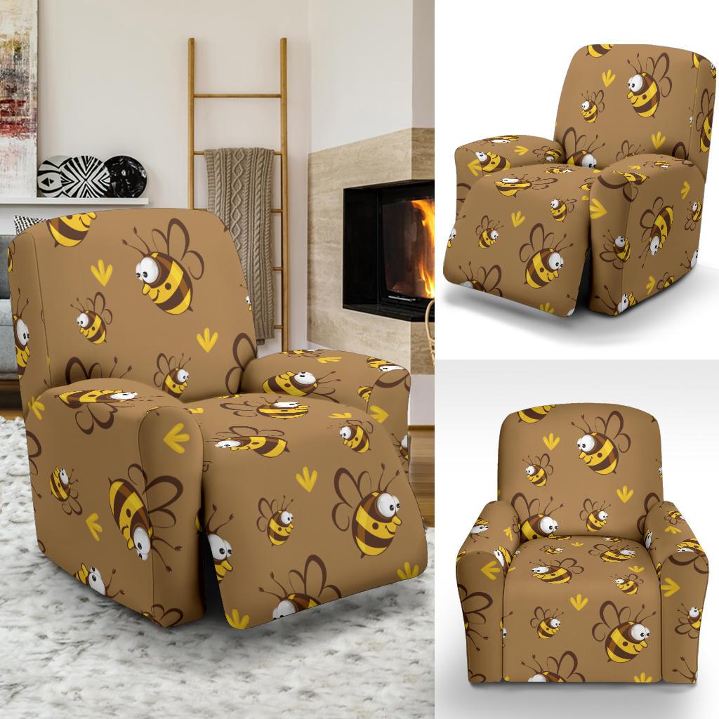 Bee Pattern Print Design BEE09 Recliner Slipcover-JORJUNE.COM