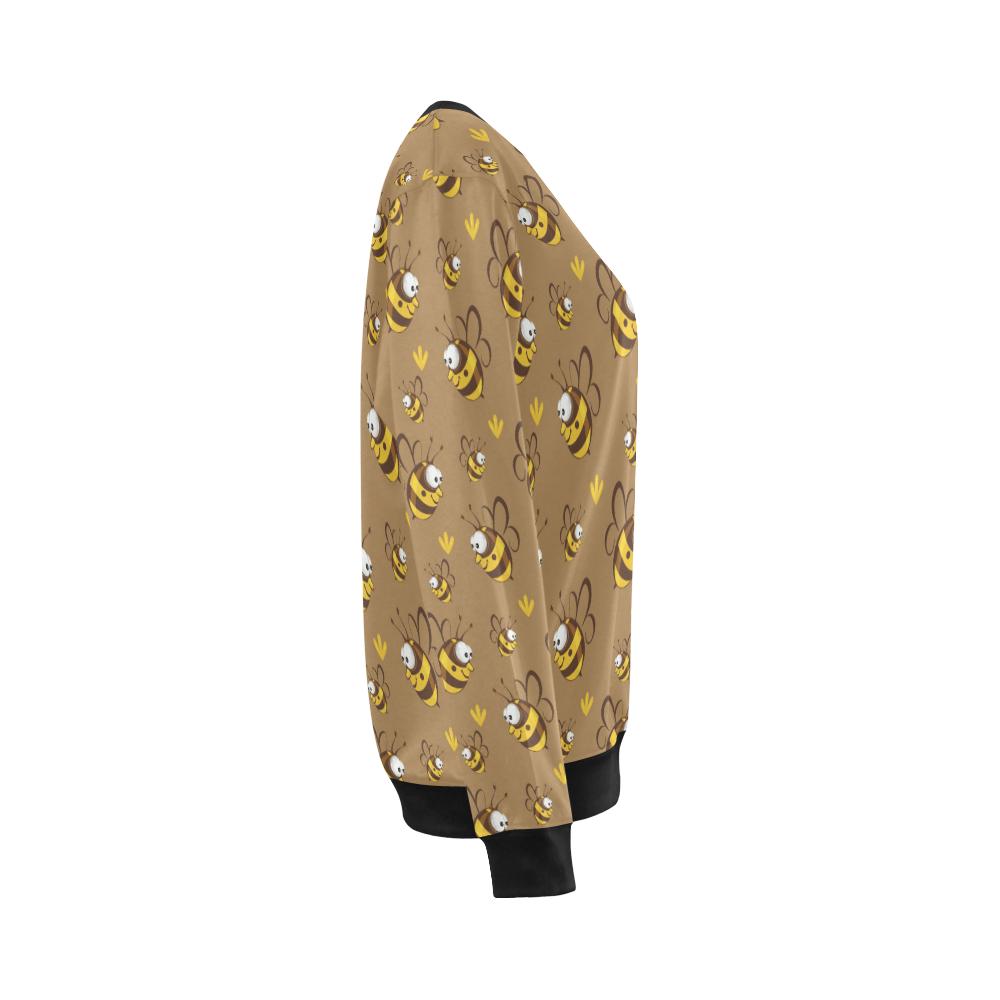 Bee Pattern Print Design BEE09 Women Long Sleeve Sweatshirt-JorJune