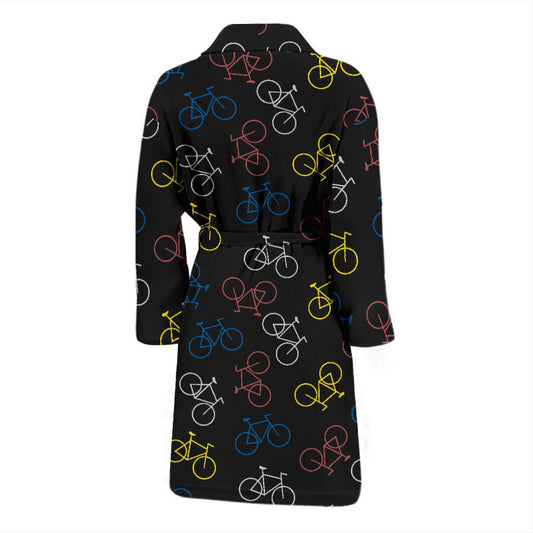 Bicycle Pattern Print Design 03 Men Bathrobe-JORJUNE.COM