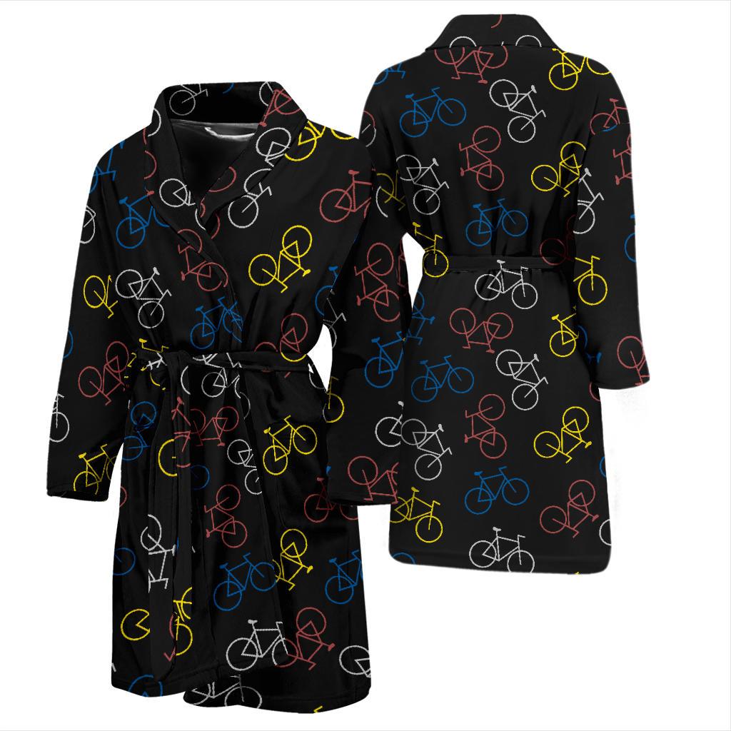 Bicycle Pattern Print Design 03 Men Bathrobe-JORJUNE.COM