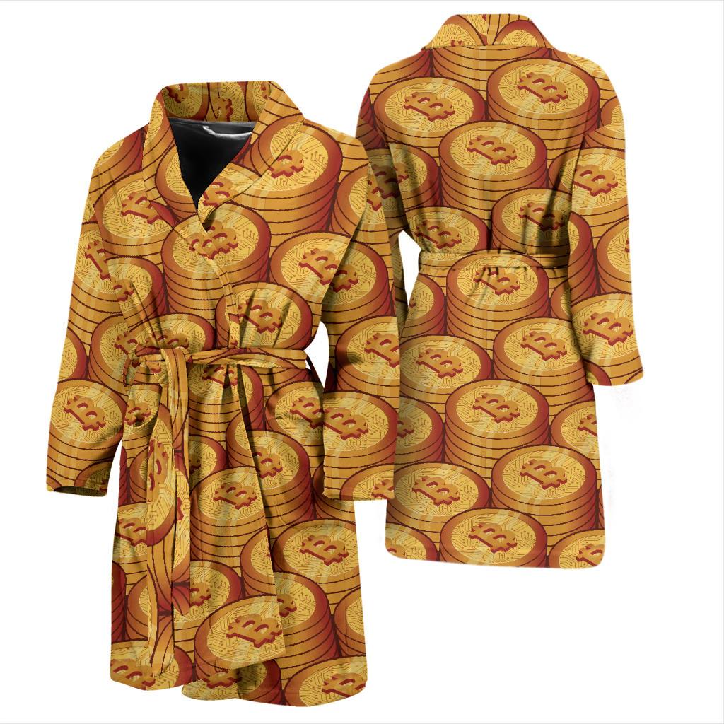 Bitcoin Pattern Print Design 02 Men Bathrobe-JORJUNE.COM
