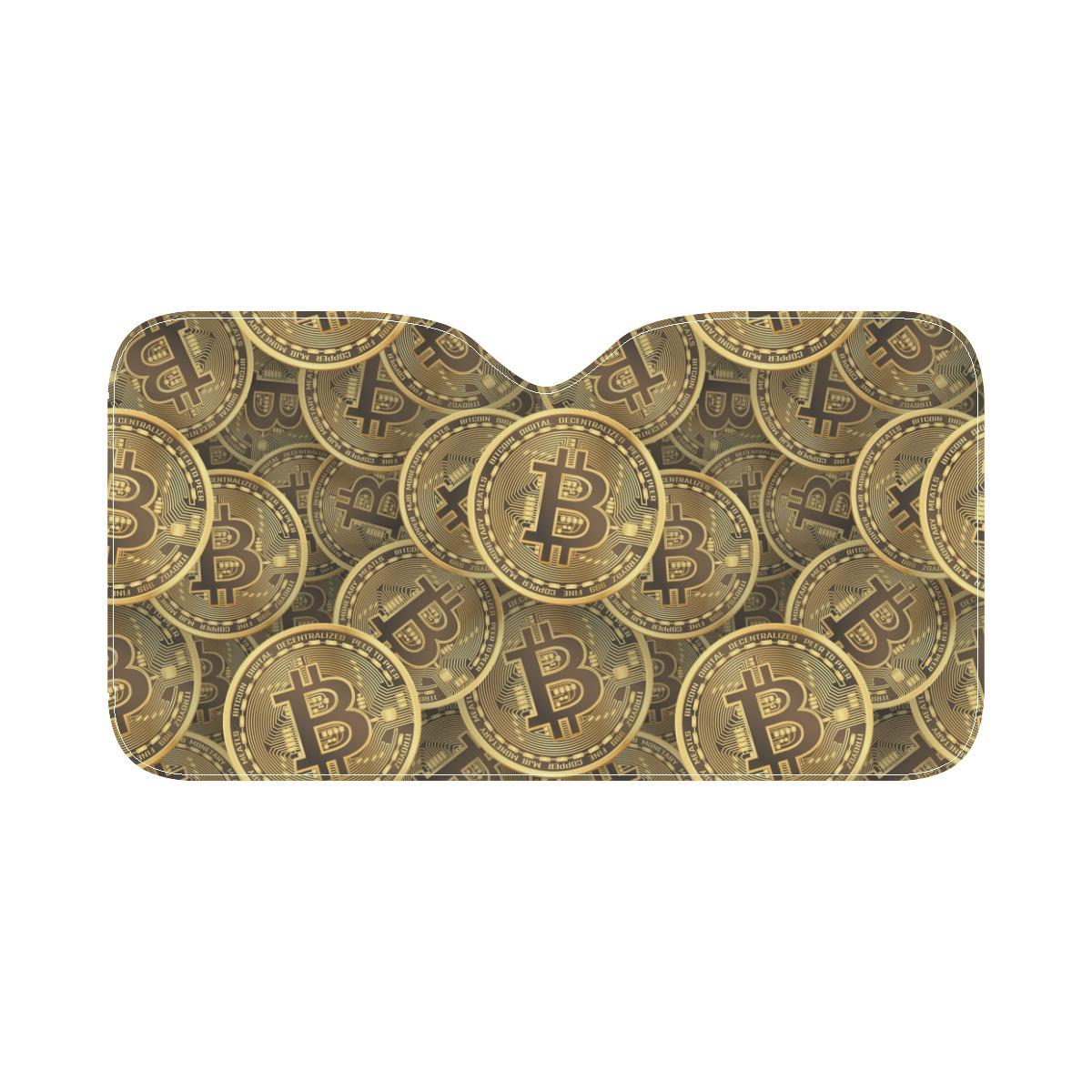 Bitcoin Pattern Print Design DO01 Car Sun Shade-JorJune