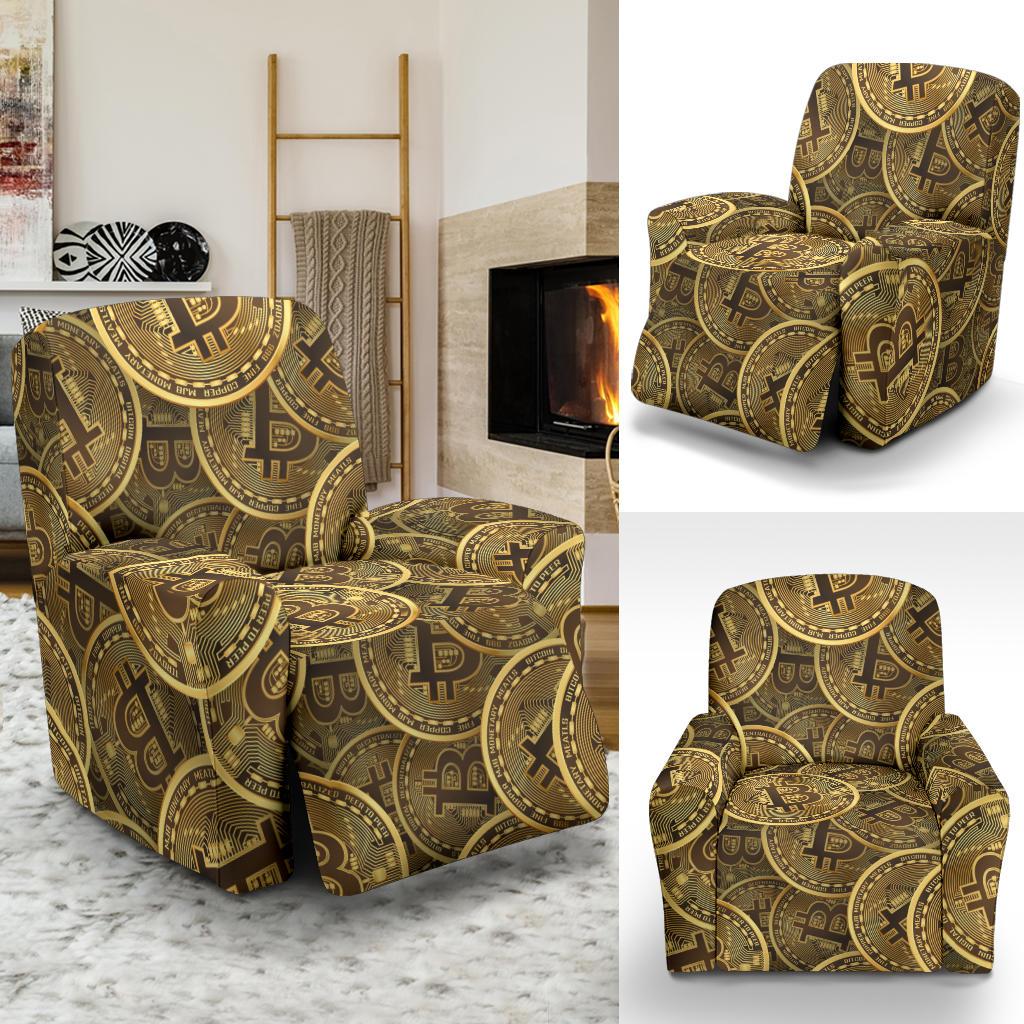 Bitcoin Pattern Print Design DO01 Recliner Slipcover-JORJUNE.COM