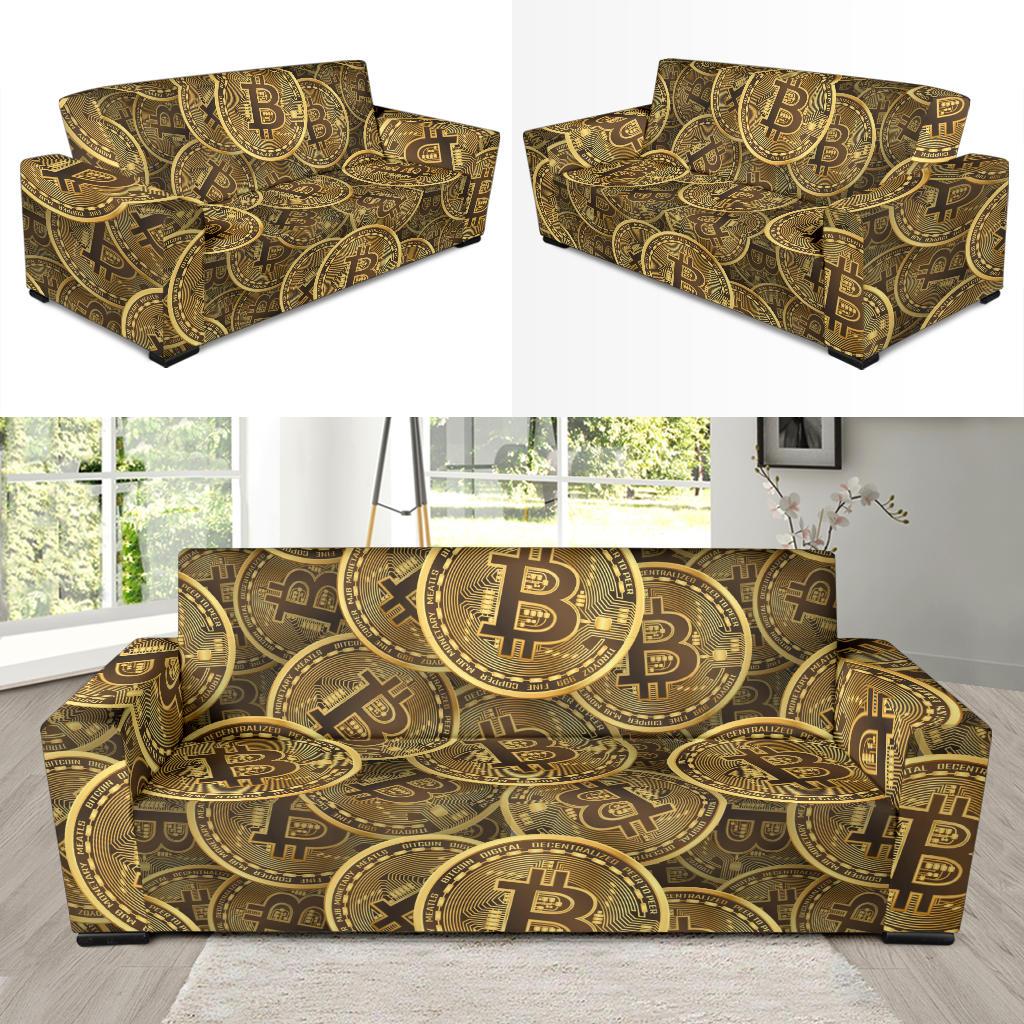 Bitcoin Pattern Print Design DO01 Sofa Slipcover-JORJUNE.COM