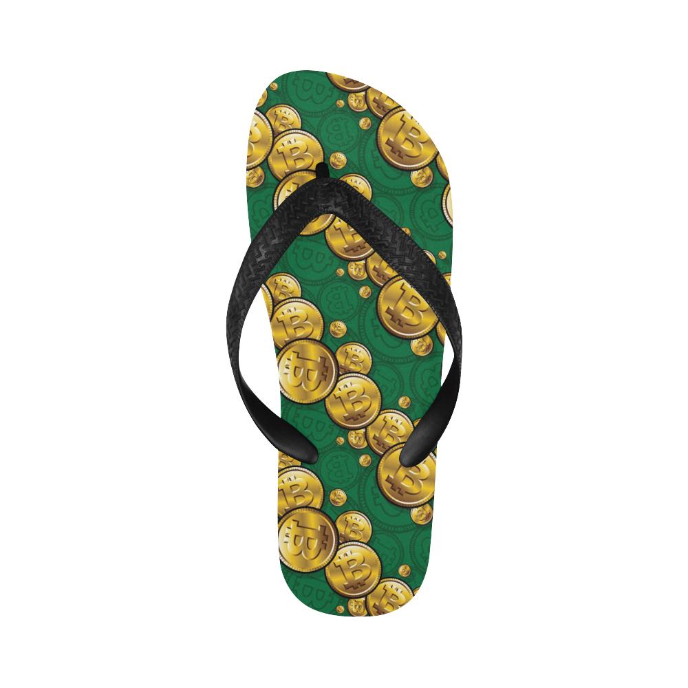 Bitcoin Pattern Print Design DO02 Flip Flops-JorJune