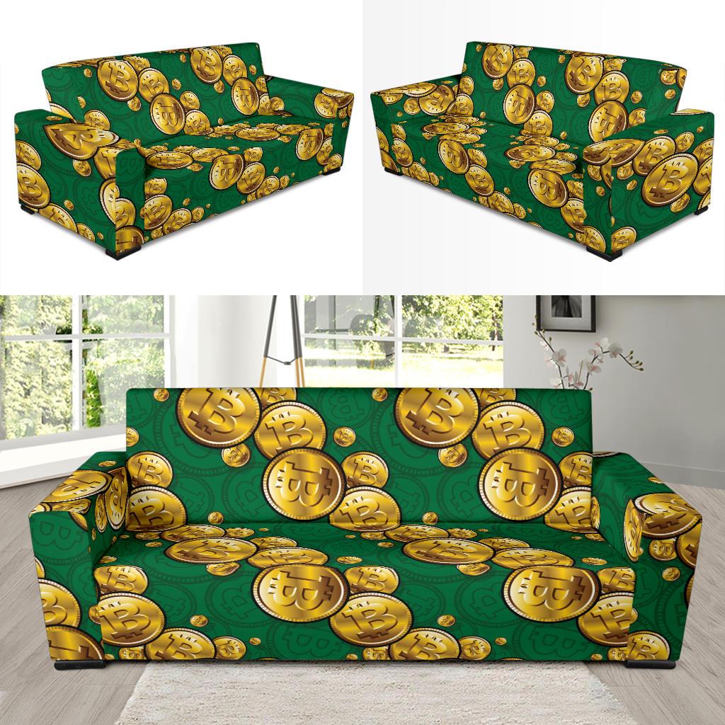 Bitcoin Pattern Print Design DO02 Sofa Slipcover-JORJUNE.COM