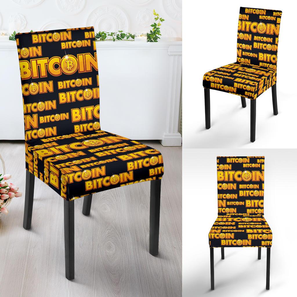 Bitcoin Pattern Print Design DO03 Dining Chair Slipcover-JORJUNE.COM