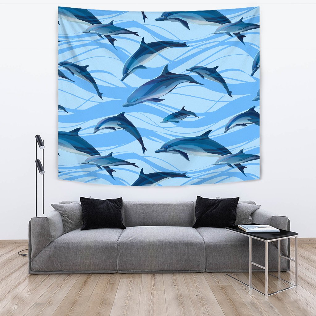 Blue Dolphin Wall Tapestry