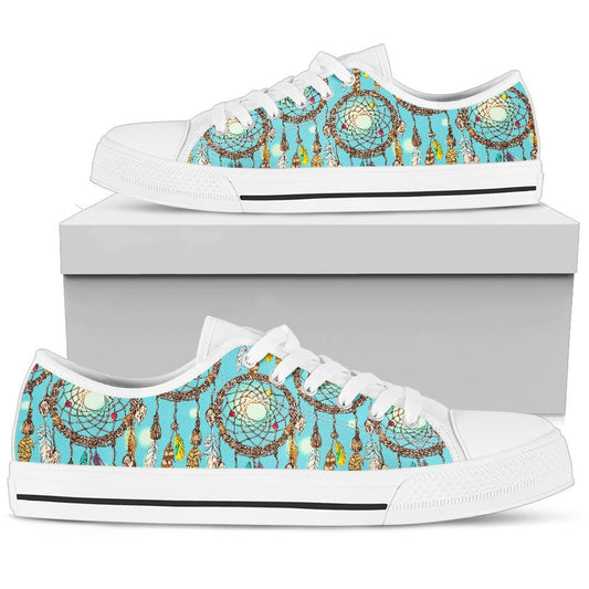 Blue Dream catcher Women Low Top Canvas Shoes