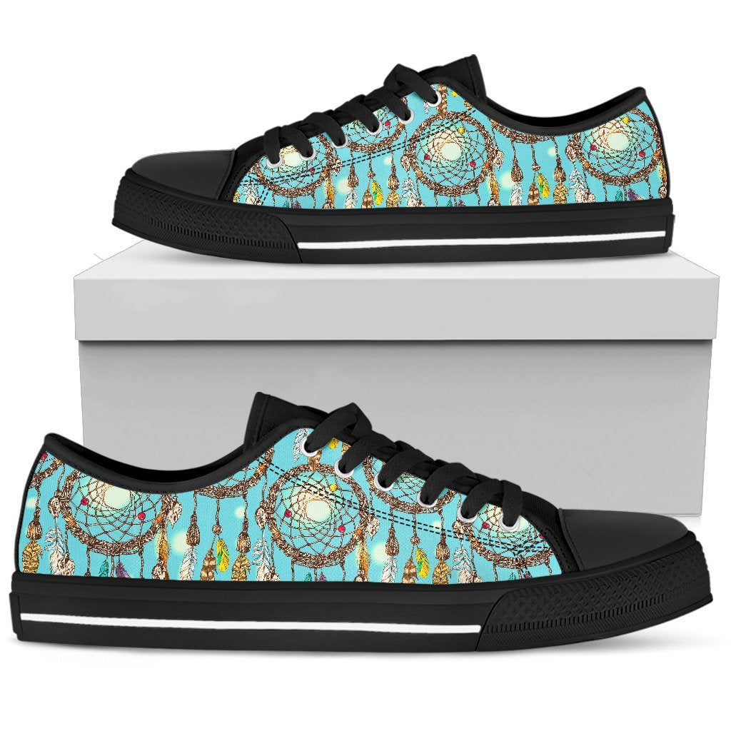 Blue Dream catcher Women Low Top Canvas Shoes