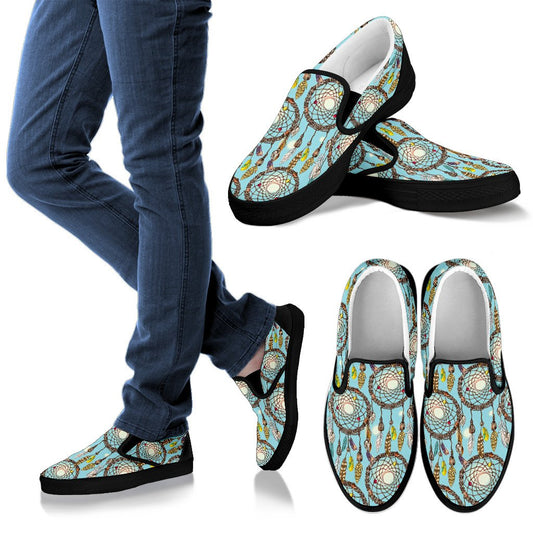 Blue Dream Catcher Women Slip On Shoes