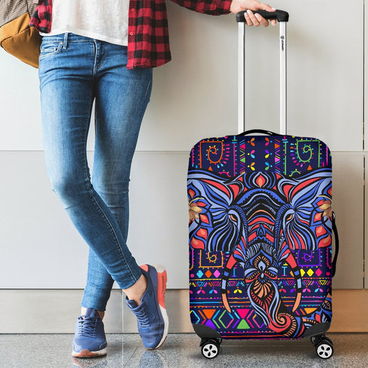 Blue Elephant Indian Mandala Luggage Cover Protector