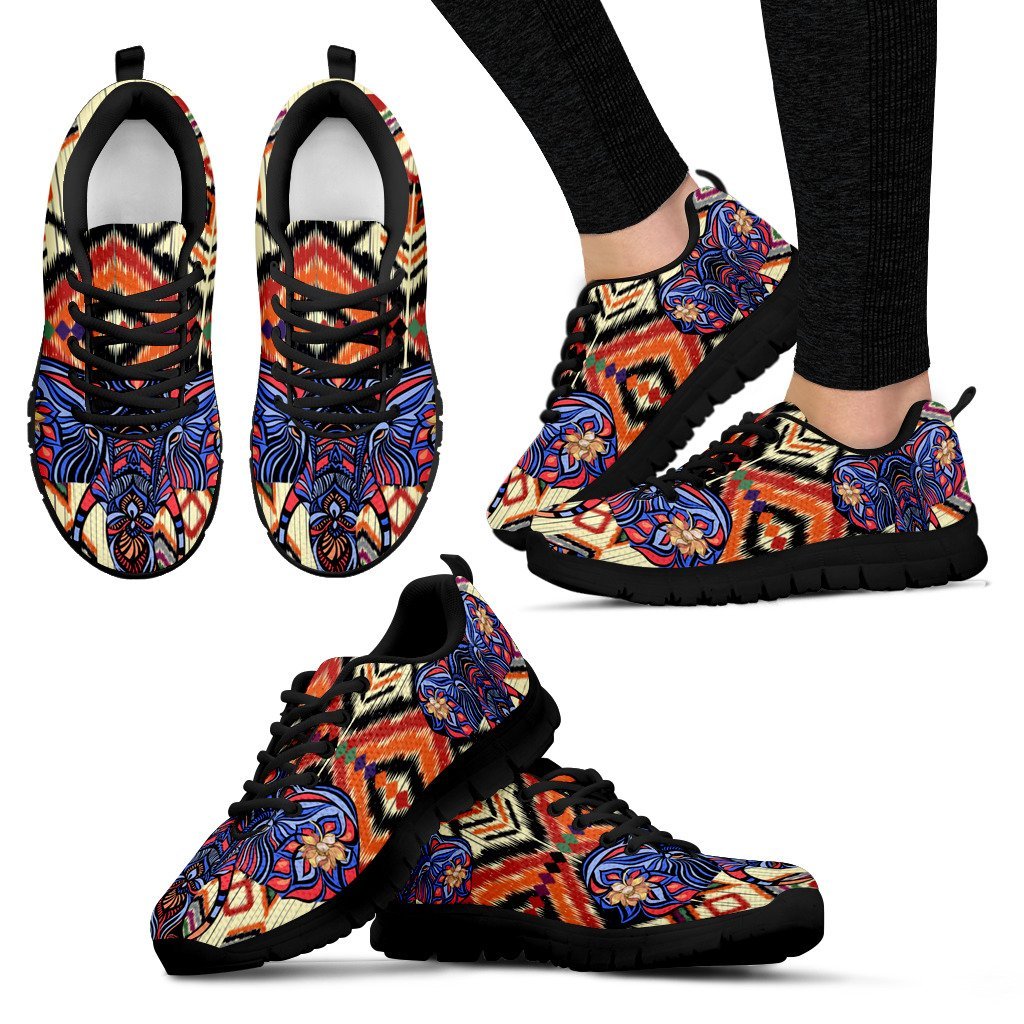 Blue Elephant Indian Mandala Women Sneakers