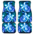 Blue Neon Sea Turtle Print Front and Back Car Floor Mats