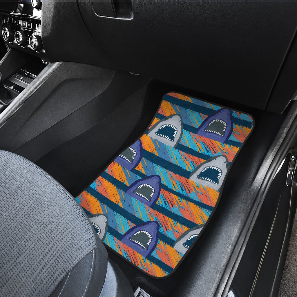 Blue Shark Pattern Car Floor Mats