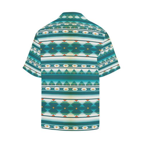 Blue Tribal Aztec Men Hawaiian Shirt