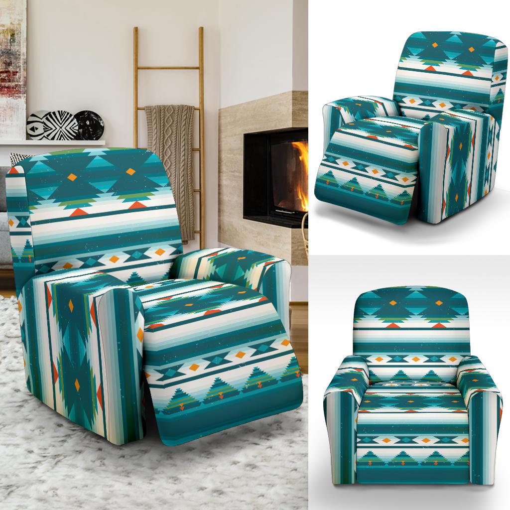 Blue Tribal Aztec Recliner Slipcover-JORJUNE.COM