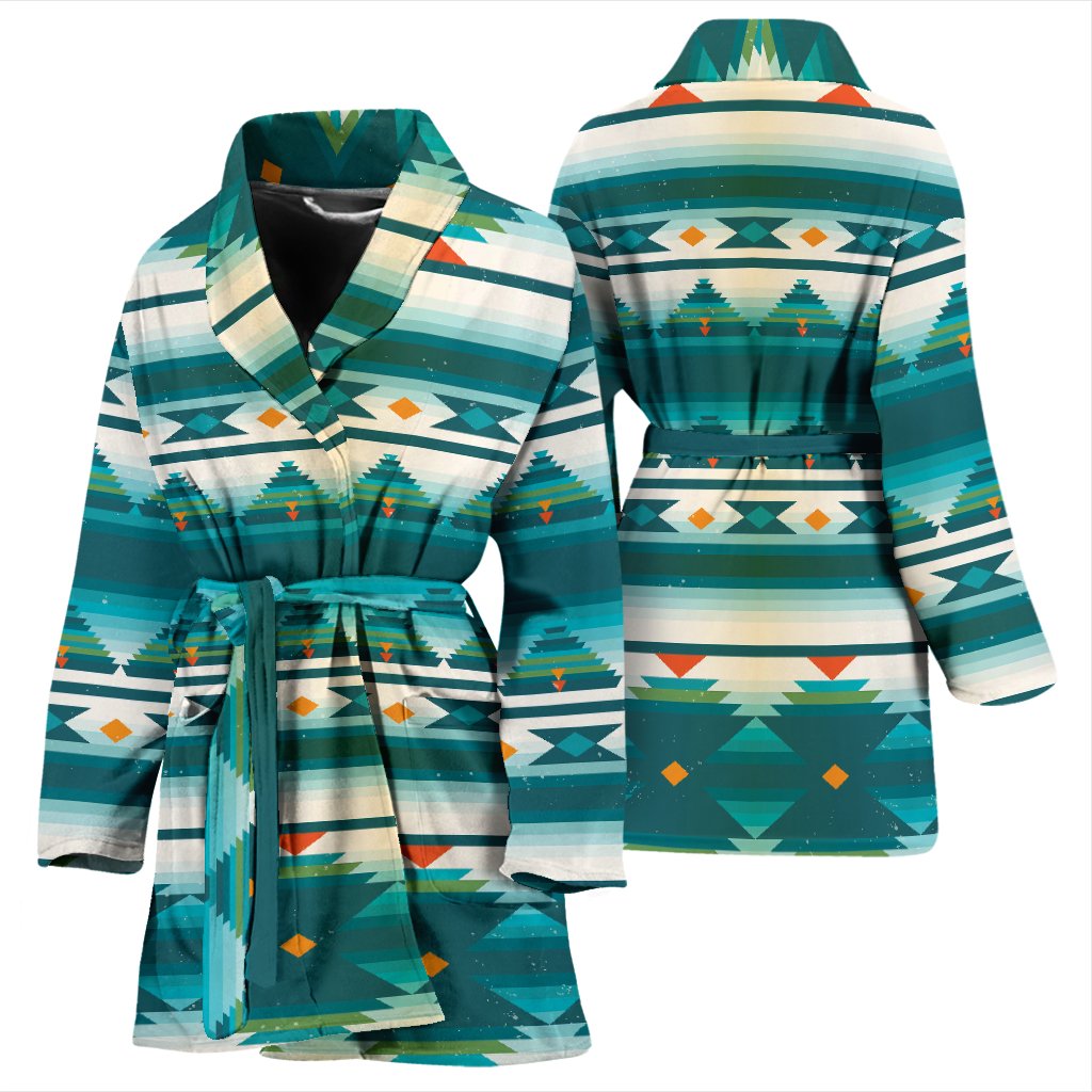 Blue Tribal Aztec Women Bath Robe