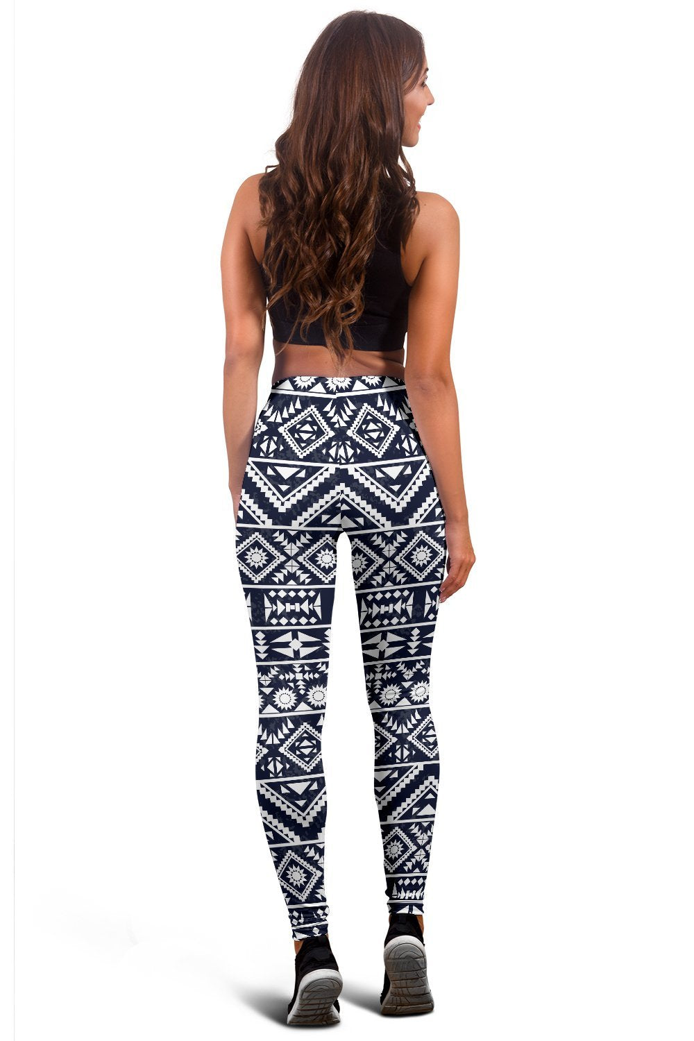 Black White Tribal Aztec Women Leggings