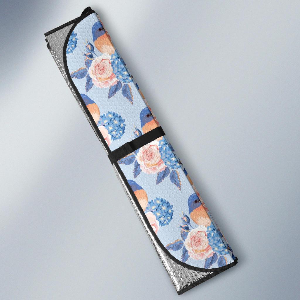 Bluebird Pattern Print Design 01 Car Sun Shade-JORJUNE.COM