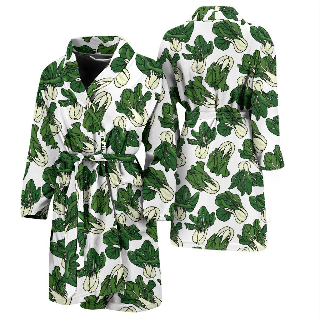 Bok Choy Pattern Print Design 02 Men Bathrobe-JORJUNE.COM