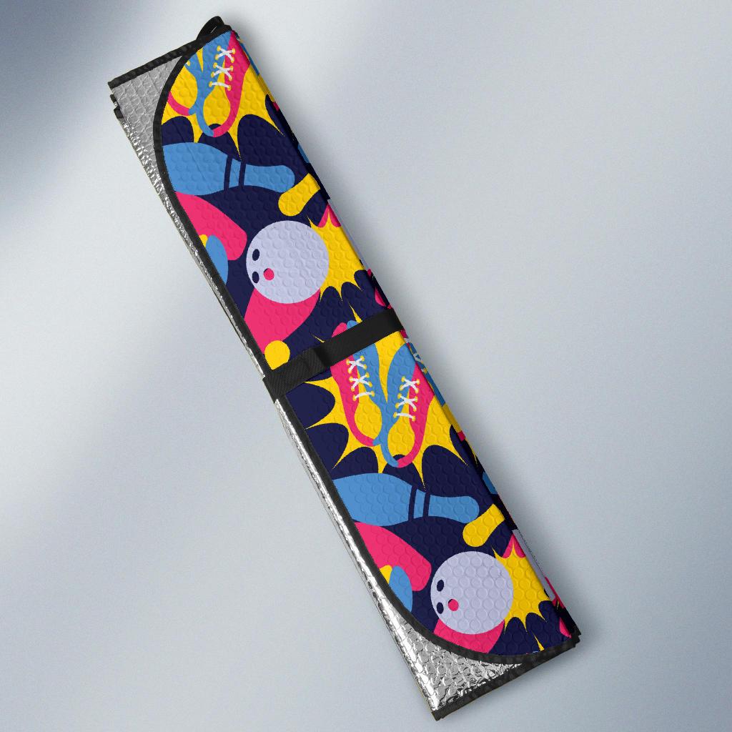 Bowling Pattern Print Design 02 Car Sun Shade-JORJUNE.COM
