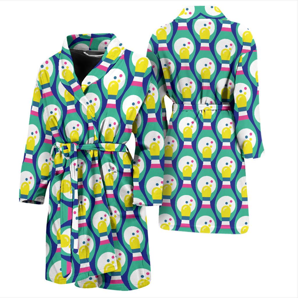 Bowling Pattern Print Design 04 Men Bathrobe-JORJUNE.COM