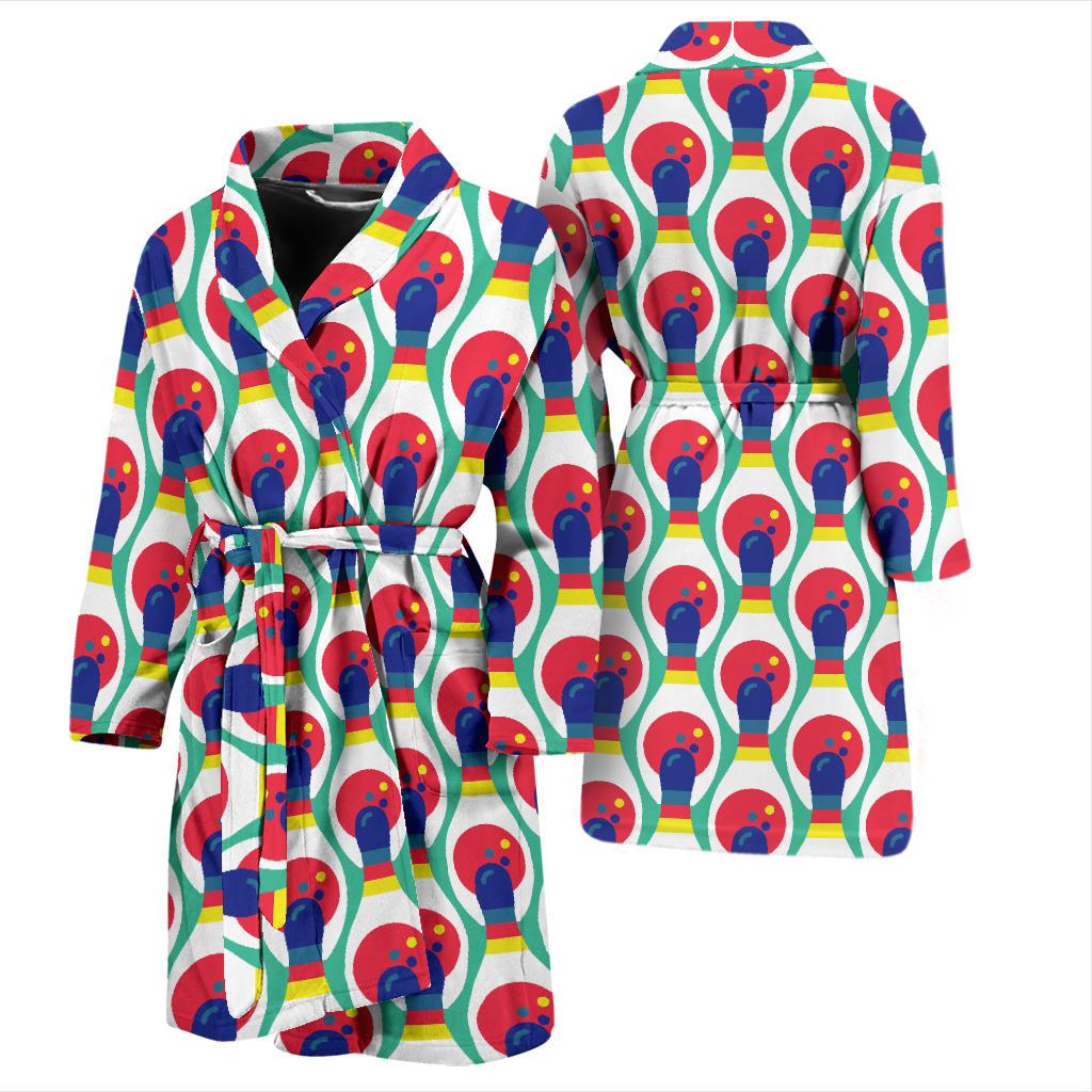 Bowling Pattern Print Design 05 Men Bathrobe-JORJUNE.COM