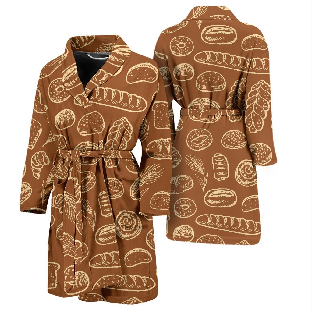 Bread Pattern Print Design 03 Men Bathrobe-JORJUNE.COM